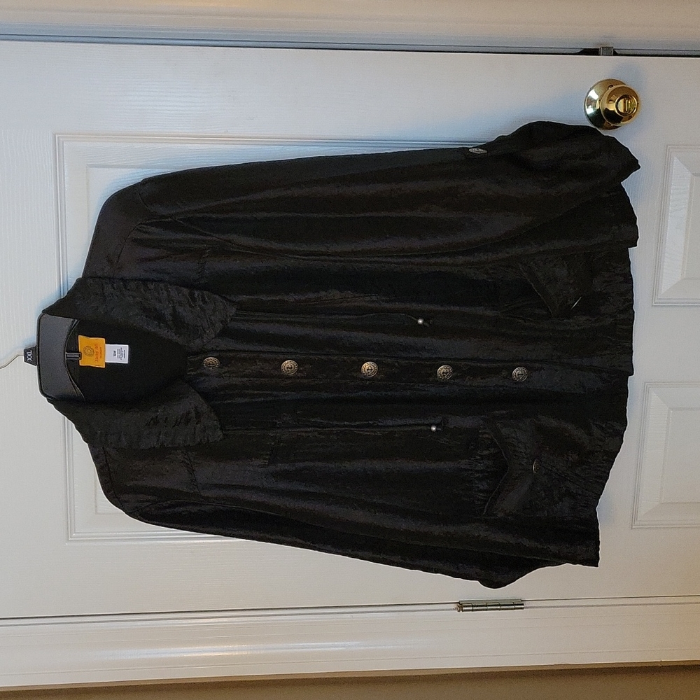 Ruby Rd Black Jacket 18W Silver Button Up - Picture 6 of 9